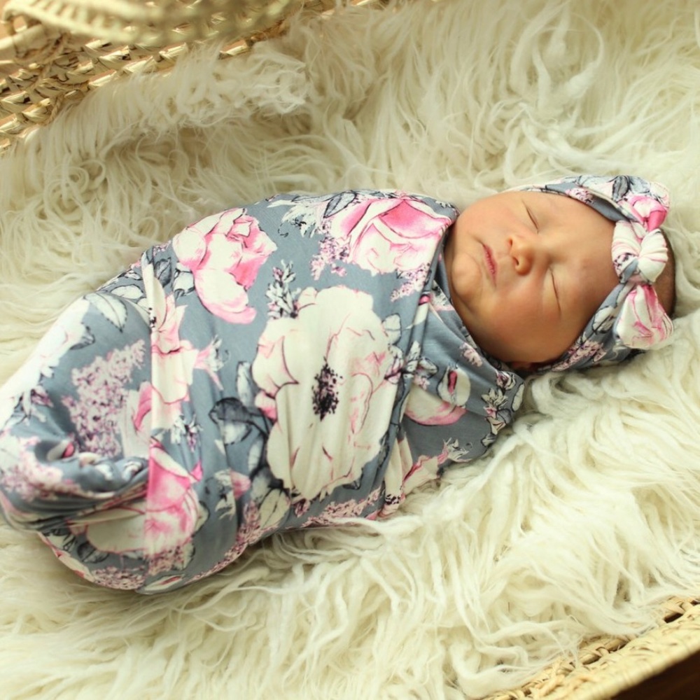NIP Milkmaid Goods Swaddle & Headband Girl Baby